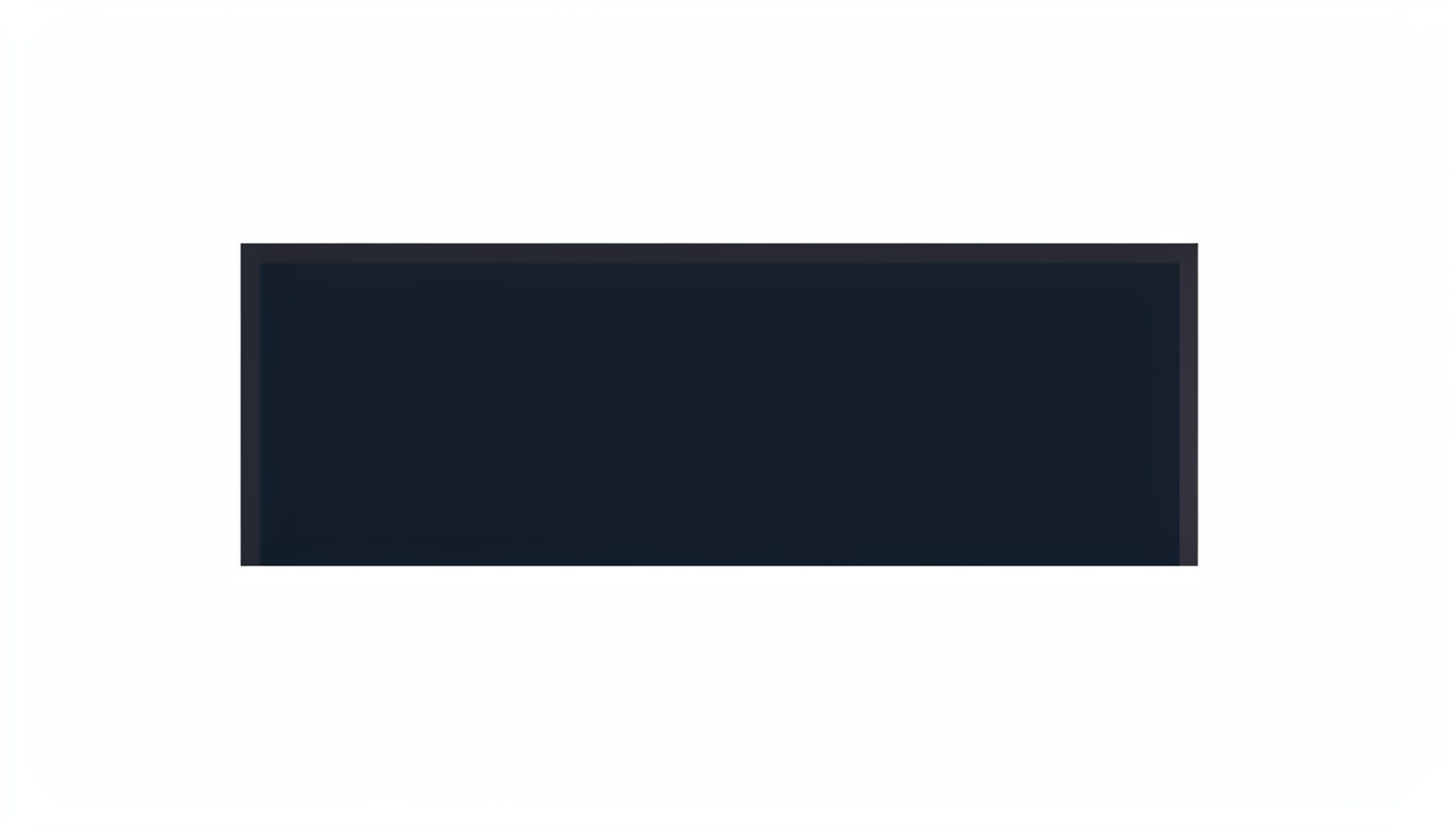 A dark rectangular brand placeholder logo on a white background
